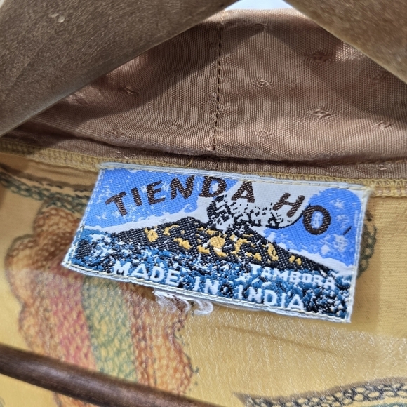 Tienda Ho Cardigan Womens Large Yellow Brown Floral Topper Wrap Vintage - Picture 3 of 13